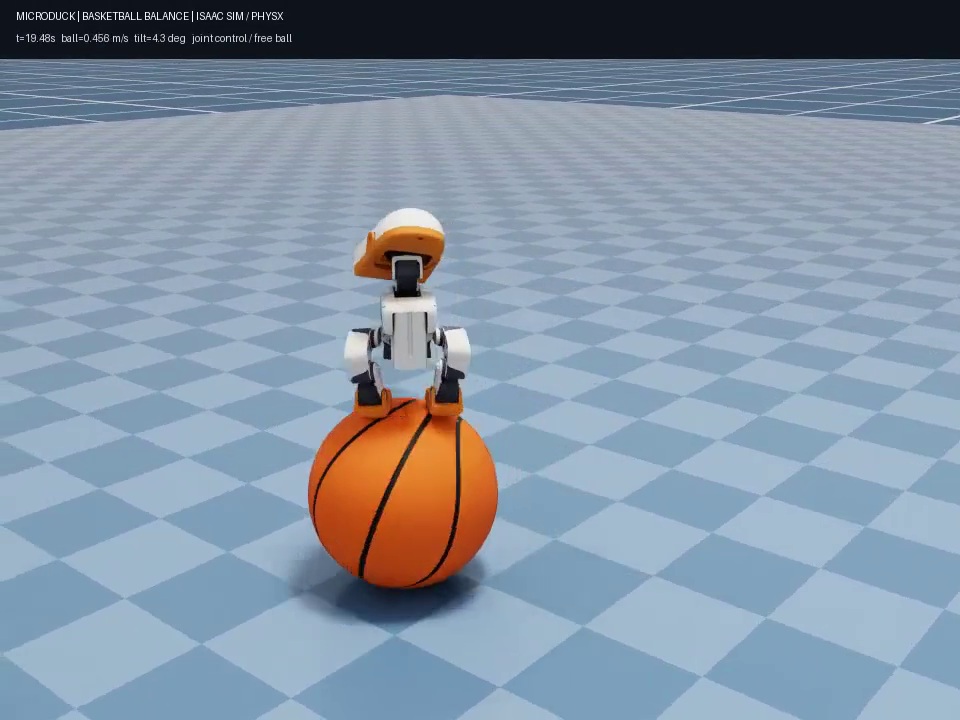 RL-trained duck robot in simulation